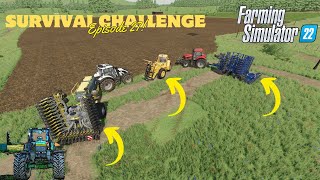 Survival Challenge Ep27 Farming Simulator 22 The equipment is getting larger fs22 [upl. by Posehn]