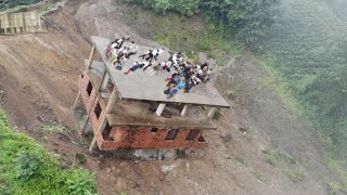 Landslide Horror Buildings Сollapse in Kullu floods across Himachal Pradesh India [upl. by Sicular]