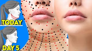 DOUBLE CHIN FAT amp FACE LIFT  5DAY FACE WORKOUT CHALLENGE [upl. by Leizar]