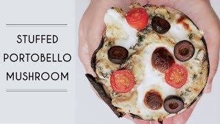 SPINACH ARTICHOKE STUFFED PORTOBELLO MUSHROOMS  KETO RECIPE [upl. by Nawuq]