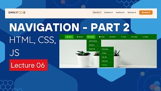 06  Navigation menu using html and css  Part 2  Responsive web development using html css js [upl. by Orelu]