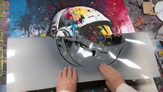 Fusion of Abstract Pop Art and Street Art Stencil Painting of an Astronaut  Facing The Infinite [upl. by Eneleahcim]