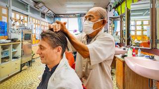 💈 Local Shave w Friendly Old School 82YearOld Okinawan Barber  Nago Japan [upl. by Enilraep]