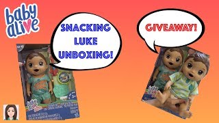 Baby Alive Snackin Luke Unboxing GIVEAWAY [upl. by Barnes]