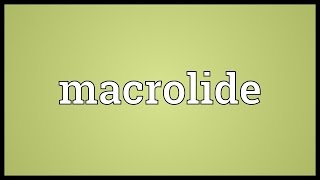 Macrolide Meaning [upl. by Ellehcam]