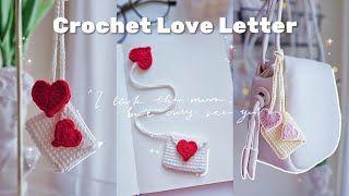 How to Crochet Love Letter bookmark ❤️ crochet bag charm 💌 [upl. by Areek]