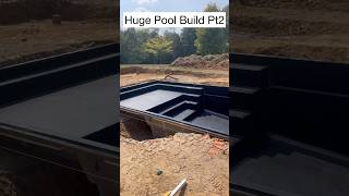 Huge Modern Pool build pt2 fiberglasspoolinstallation construction luxury pool [upl. by Caassi]