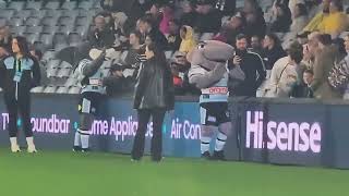 NRL Mascots Reefy Wanda and Claws at Prelim final 2024 [upl. by Ocihc]