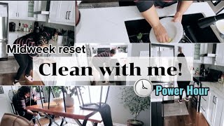 ✨️New✨️ Clean With Me  Midweek Reset  Power Hour  Cleaning Motivation [upl. by Etnaud]