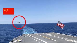 A Chinese Fighter Jet TRIES to Land on a US Aircraft Carrier Then THIS Happened [upl. by Sabanrab883]