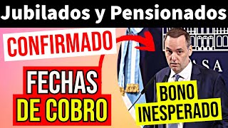 🔴URGENTE 📆FECHAS DE PAGO 📢CONFIRMADAS BONO AUMENTO  JUBILADOS Y PNC DE ANSES [upl. by Andrei]