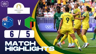 Australia vs Zambia  65  Womens Football  Paris 2024 Highlights  zambia vs australia [upl. by Grondin]