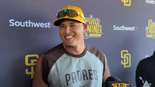 Manny Machado discusses recovery from elbow surgery throwing Peter Seidler 2024 Padres amp more [upl. by Thayer]