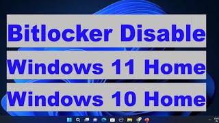 How To Disable BitLocker On Windows 11 Home [upl. by Notxam]