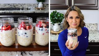 Quick and Easy Overnight Oats Recipe with Berries amp Almond Milk [upl. by Adelind]