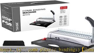 TIANSE Binding Machine 21Holes 450 Sheets Comb Binding Machines with Starter Kit 100 PCS 38 [upl. by Squires535]