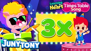 3 Times Table Song  Multiply by 3  School Songs  Multiplication Songs for Kids  JunyTony [upl. by Nylesor765]