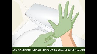 Cómo destapar un inodoro tapado con un rollo de papel higiénico [upl. by Alodie]