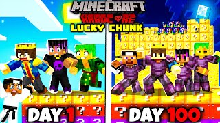 100 Days on ONE LUCKY CHUNK in Hardcore Minecraft 😰 [upl. by Eleph]