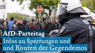 AfDParteitag in Köln am 22April 2017 Sperrungen KVBUmleitungen Halteverbote [upl. by Assilim]