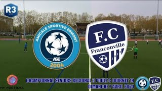 DIMANCHE 7 AVRIL 2024 SENIORS R3 AS ERMONT  FC FRANCONVILLE LE MATCH [upl. by Marchall]