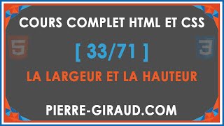 COURS COMPLET HTML ET CSS 3371  Largeur et hauteur en CSS [upl. by Parish]