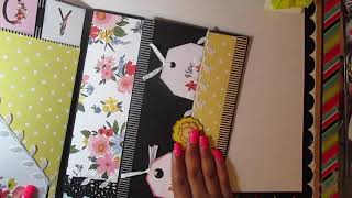 Spring Folio LAPBOOK Flip through Share Oh Happy DayEcho Park folio papercrafts [upl. by Eislek]