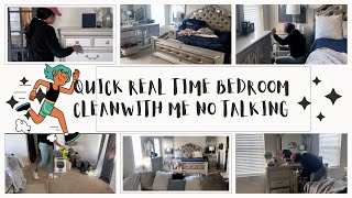 Quick Bedroom Clean With Me In Real Time No Talking [upl. by Oiled]