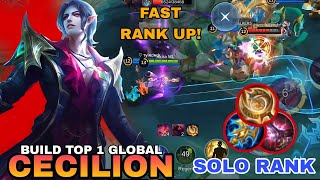 CECILION BEST ONE SHOT BUILD 2024  FAST RANK UP  SOLO RANK CECILION GAMEPLAY  MOBILE LEGENDS [upl. by Ahseim181]