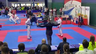 karate Grand Prix Slovakia 2024 🇸🇰 kadets 57 male kumite 14 bronz final [upl. by Ab567]