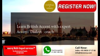 British Accent Training in India I deneerajmultilingualservi8341 [upl. by Zonnya]