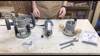 Bosch 1617 Router  The Best Router How to use the Fixed Base Plunge Base and in a Router Table [upl. by Aretina]