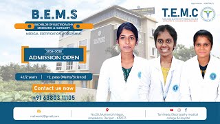 BEMS ADMISSION  TEMC  TAMILNADU ELECTROPATHY  NEHM OF INDIA  ELECTROPATHY COLLEGE [upl. by Arrej]