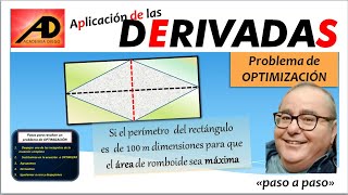 OPTIMIZACIÓN ROMBO INSCRITO EN RECTÁNGULO ACADEMIADIEGO [upl. by Ablem]