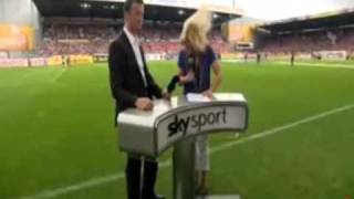 TV reporter hit in head by soccer ball [upl. by Loralyn802]