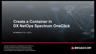 Create a Container in DX NetOps Spectrum OneClick [upl. by Heng]