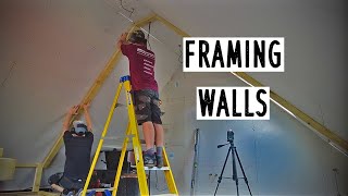 Building a Dwarf Wall and Stud Wall on a Vaulted sloping Ceiling [upl. by Evanne]