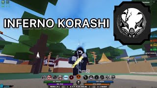 ROBLOX Shindo Life Inferno Korashi Showcase [upl. by Olumor456]