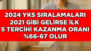 2024 YKS SIRALAMALARI 2021e YAKIN GELİRSE İLK 5 TERCİHİ KAZANMA ORANI 6667 OLUR [upl. by Lightfoot]