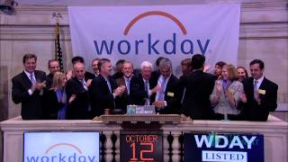 Workday Inc Lists IPO on the New York Stock Exchange [upl. by Osnohpla]