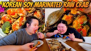 Korean Soy Marinated Raw Crab Ganjang Gejang Mukbang 먹방 Eating Show [upl. by Neyud958]