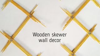 shorts Simple wall decor idea using bamboo skewers Wooden skewers  Diy  Honey and nectar [upl. by Berfield]