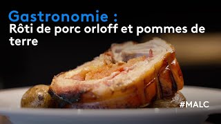 Gastronomie  rôti de porc Orloff et pommes de terre [upl. by Ecnarret]