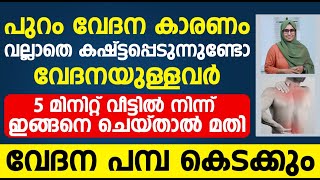 പുറം വേദന കാരണം കഷ്ട്ടപ്പെടുന്നുണ്ടോ 5 മിനിറ്റ് ഇങ്ങനെ ചെയ്താൽ മതി  puram vedana in malayalam [upl. by Lance]