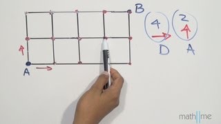 ¿Cuántos caminos para llegar de A a B a través de una reticula 2x4 [upl. by Hosbein998]