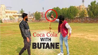 coca cola experiment with butane  AMAZING COKE ROCKET 🚀 [upl. by Zipporah]