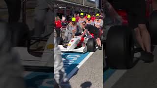 Sebastian Vettel driving Senna’s car at the Imola Grand Prix [upl. by Dnomso]