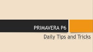 Primavera P6 Daily Tips  Project Dates [upl. by Vincenz]