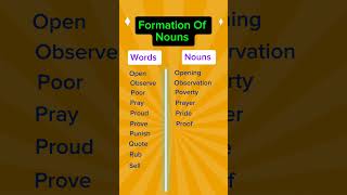 Formation Of Nouns english noun formation englishgrammar viralvideo shorts [upl. by Aime]