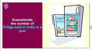 Guesstimate 2  Number of Fridge Refrigerator sold in India in a year [upl. by Tannie]